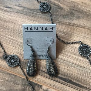 Hematite necklace and earring set